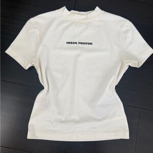 Heron Preston Cream Short Sleeve Tee